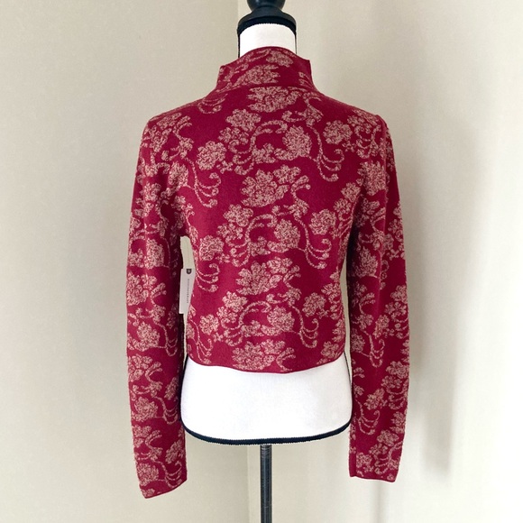 NWT Anthropologie Floral Ruched Mock Neck Sweater Size M - Picture 11 of 15
